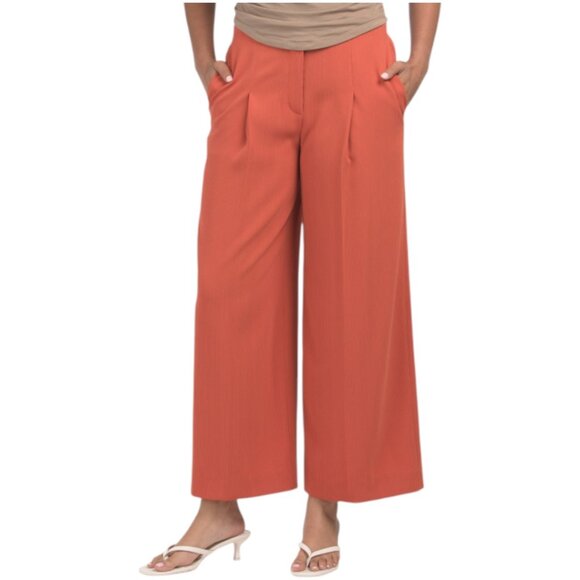 THEORY Pleated Wide Leg Pants In Admiral Crepe - Picture 1 of 2